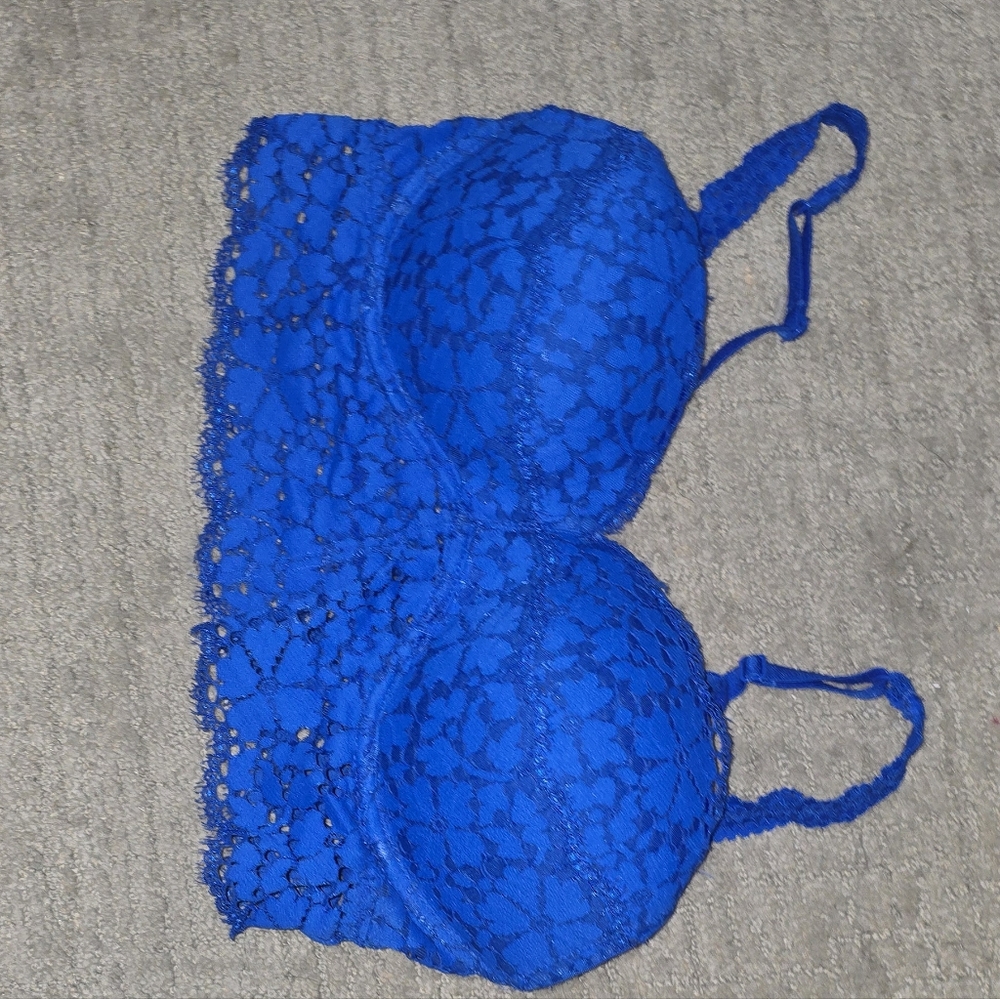PINK Victoria's Secret Electric Blue Lace Bralette